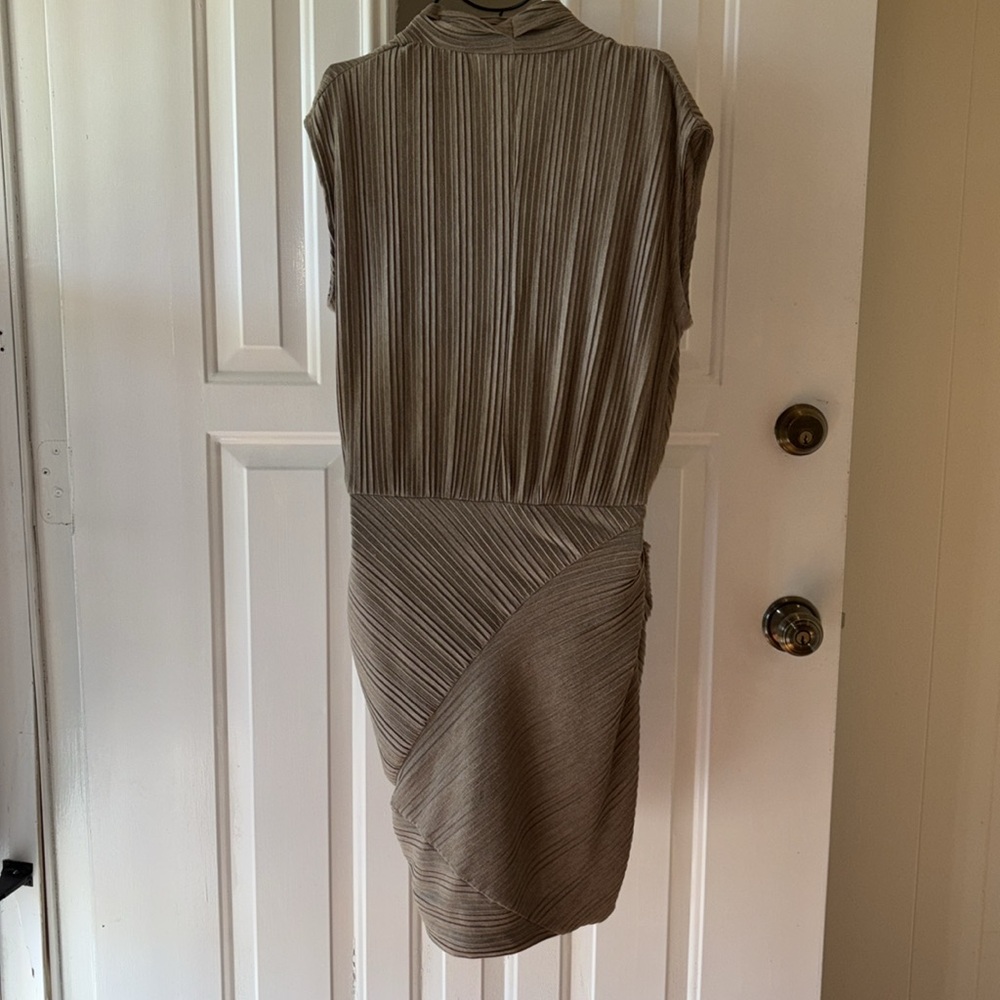 RACHEL Rachel Roy Mushroom Asymmetrical Pleated Dress XS - Picture 2 of 6